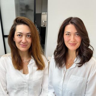 ✨ Barevná typologie v praxi 🎨 Na této proměně krásně vidíme, jak může správně zvolený odstín vlasů rozzářit pleť a...