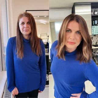 ✨ Proměna, která začíná uvnitř a končí ve vlasech. Někdy stačí nový střih, barva a trocha odvahy — a zrcadlo najednou...