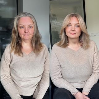 Proměna s Ellen Nádherná, jemná, přirozená proměna, kde jsme nechali vyniknout skutečnou ženskost. Zjemnili jsme tón vlasů...