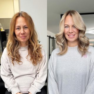 Toto krásné zesvětlení tvořila s velkou pečlivostí naše kadeřnice Ellen 👏🫶. Krásně si pohrála i s tónováním, protože...